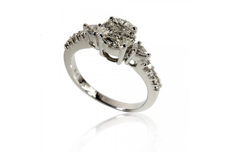 Diamond Solitaire Look Ring in Gold 